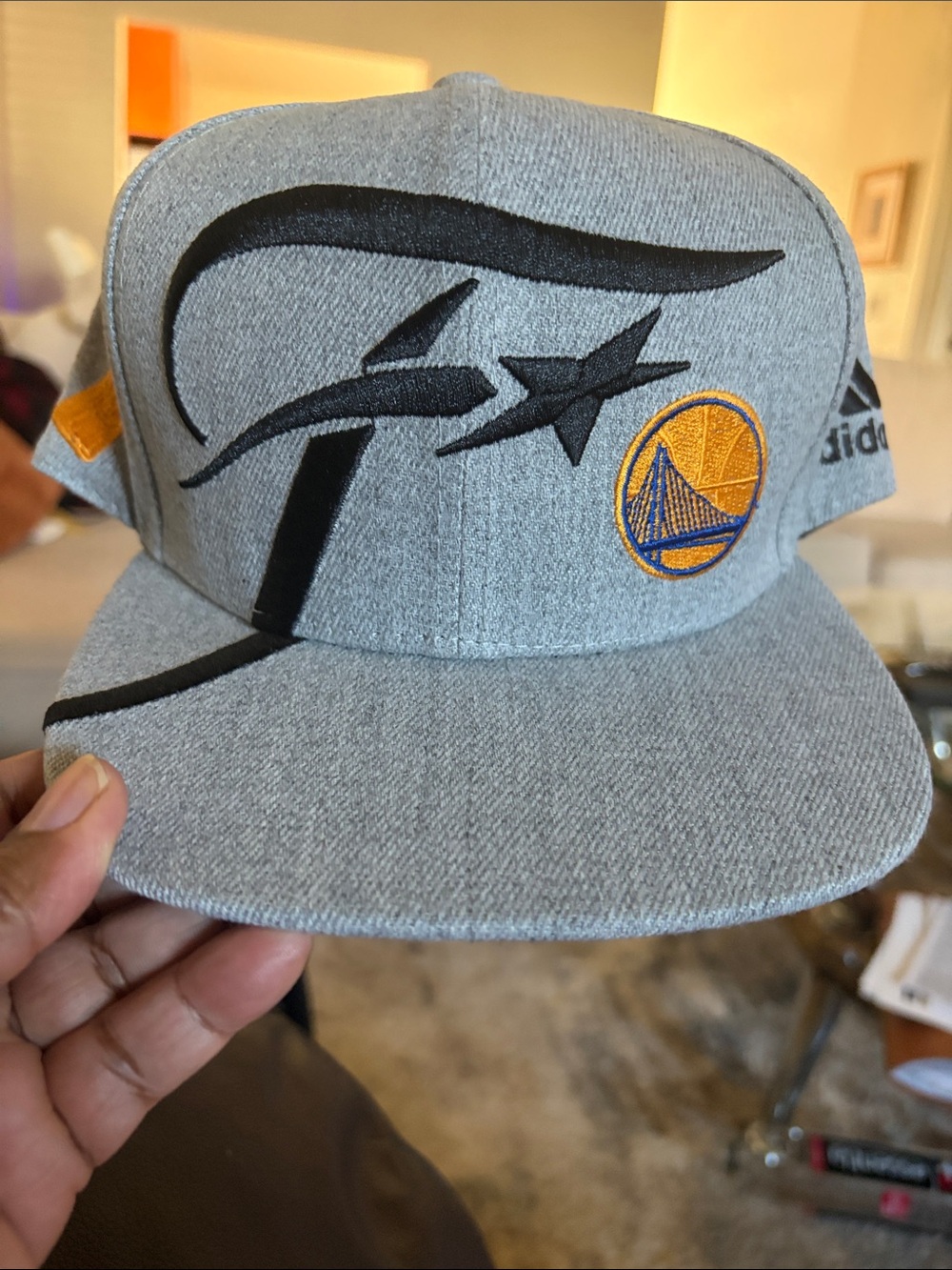 adidas Gray Golden State Warriors Snapback Hat